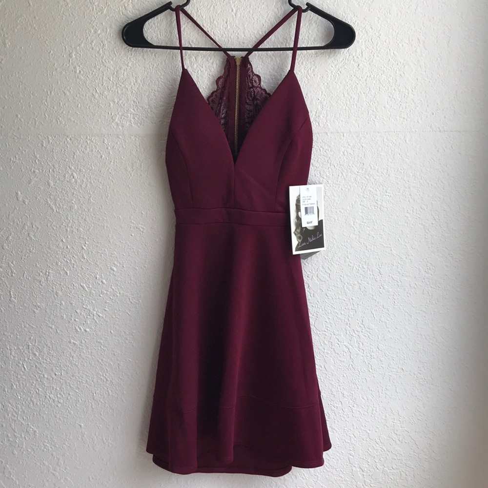 Love Nicki Lew Lace Trim Back Dress